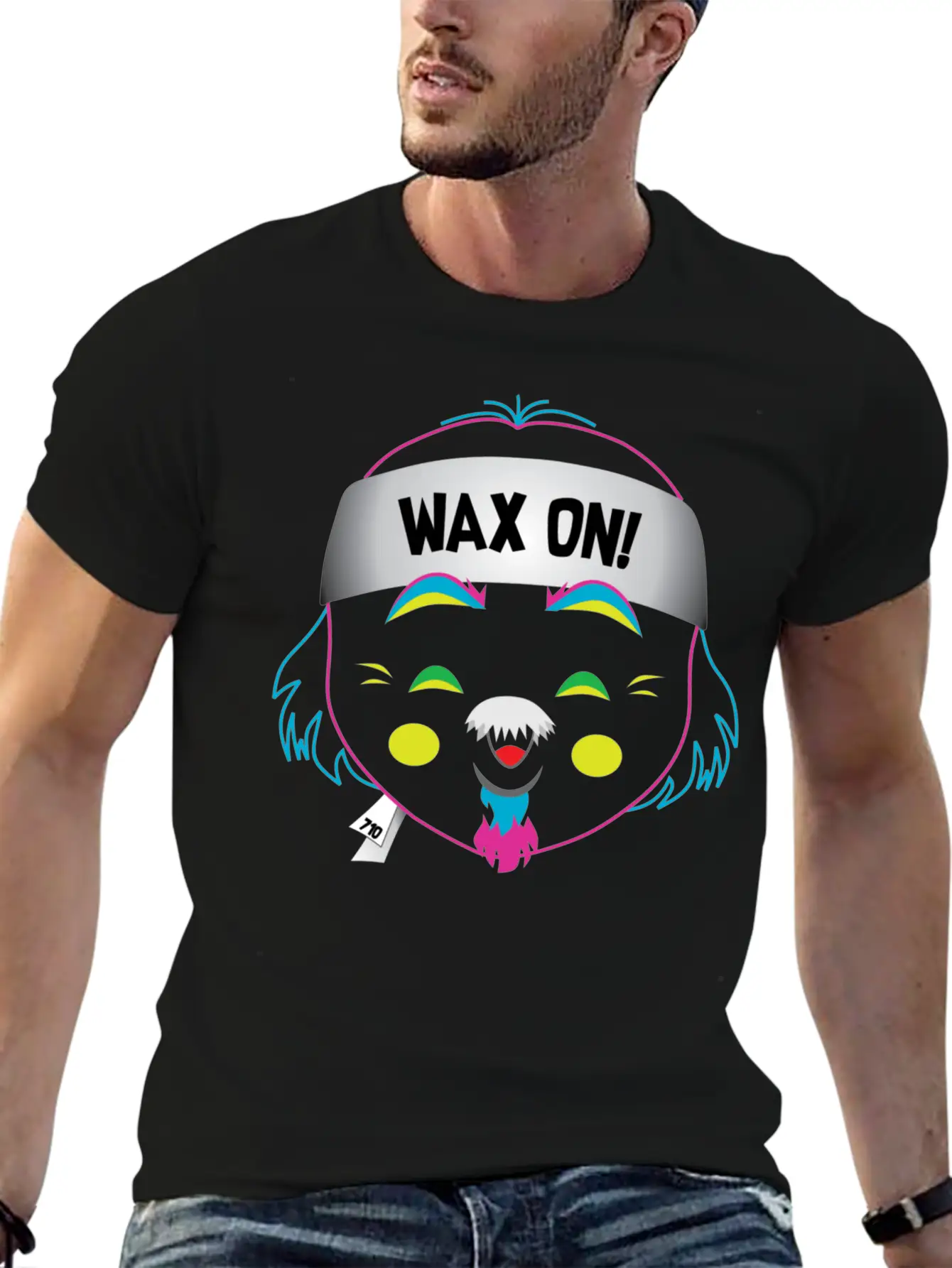 Wax On! Neon Unisex Short Sleeve Soft Cotton T-Shirt – Casual Everyday Wear