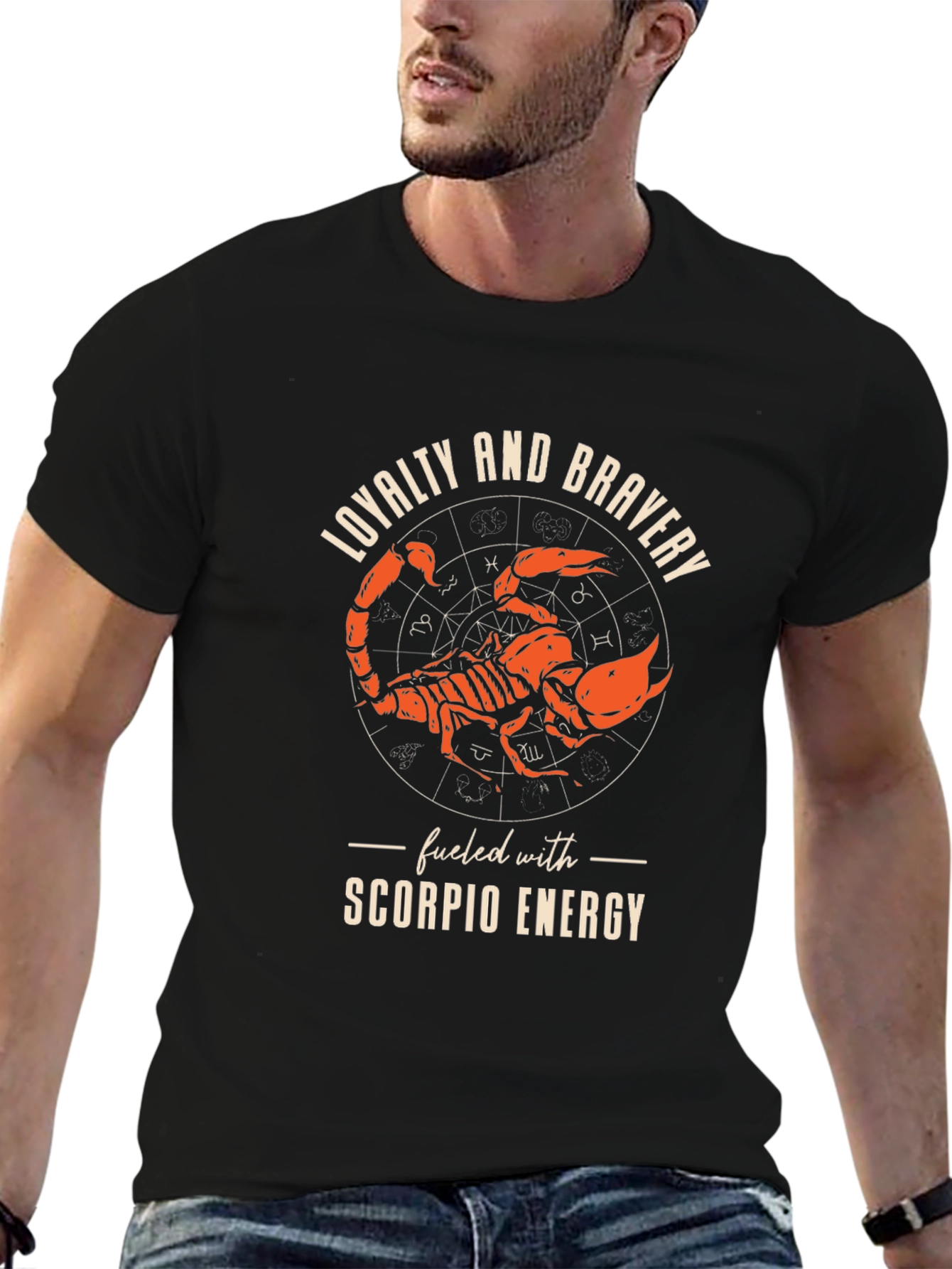 Scorpio Energy Graphic Tee - Loyalty & Bravery Design