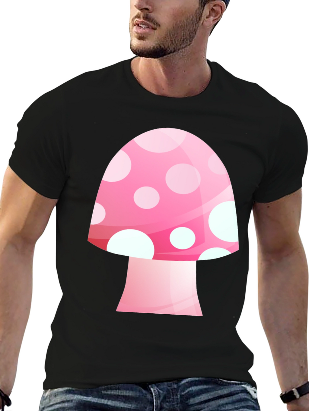 Mushroom Graphic Tee - Pink Funky Style