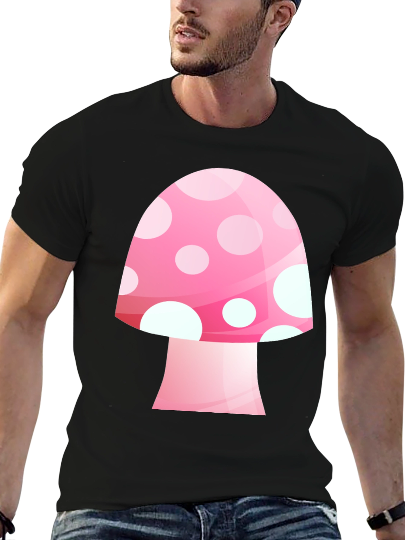 Mushroom Graphic Tee - Pink Funky Style