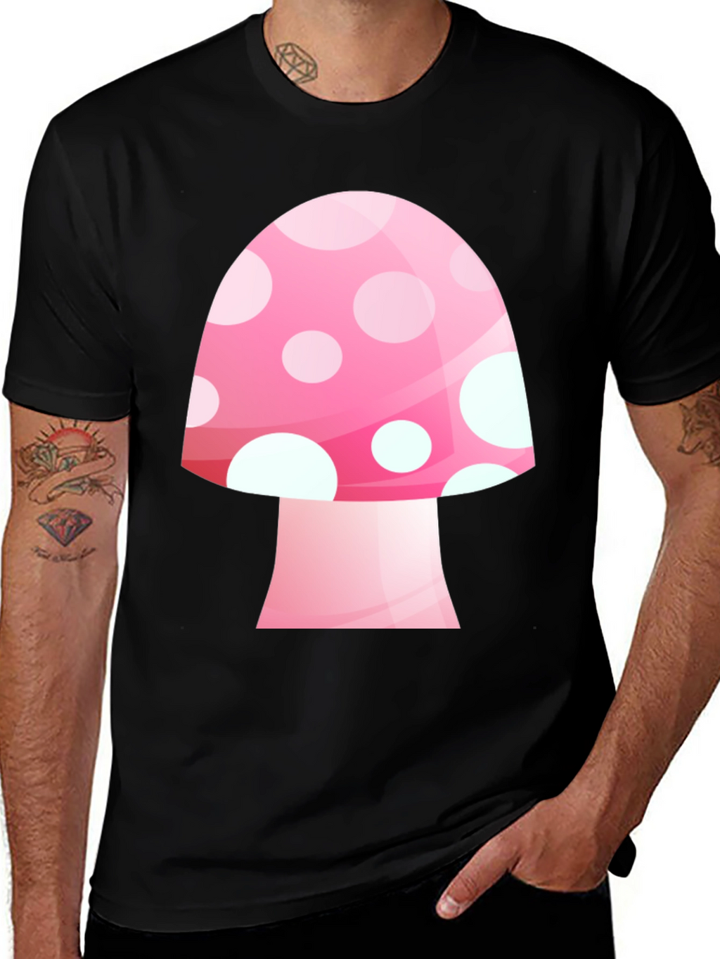 Mushroom Graphic Tee - Pink Funky Style