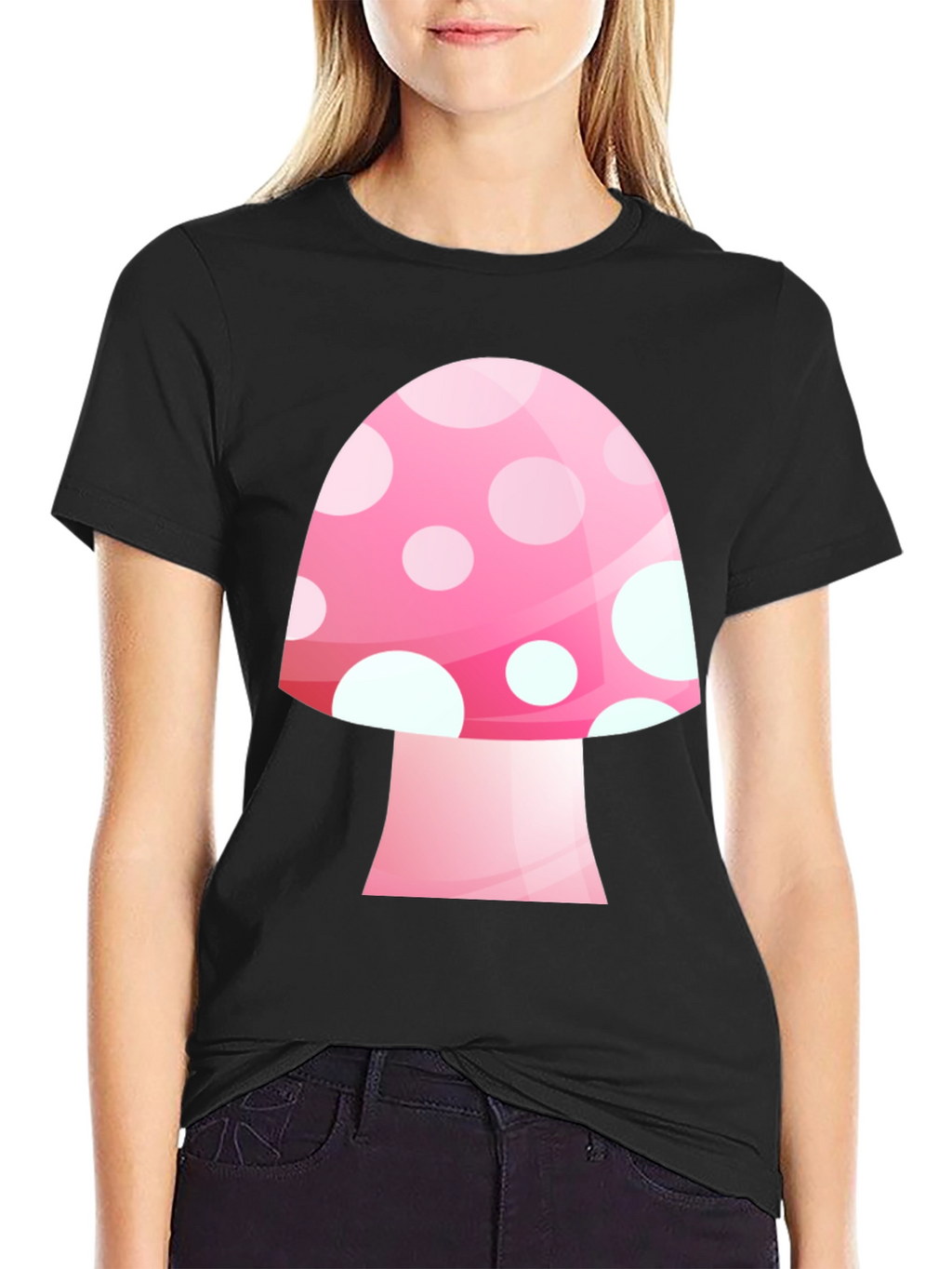 Mushroom Graphic Tee - Pink Funky Style