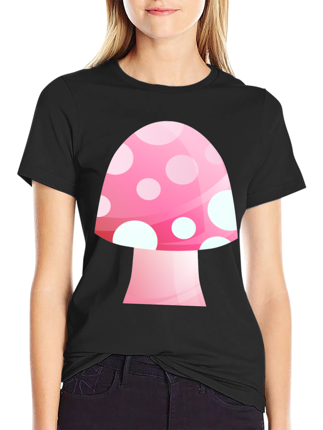 Mushroom Graphic Tee - Pink Funky Style