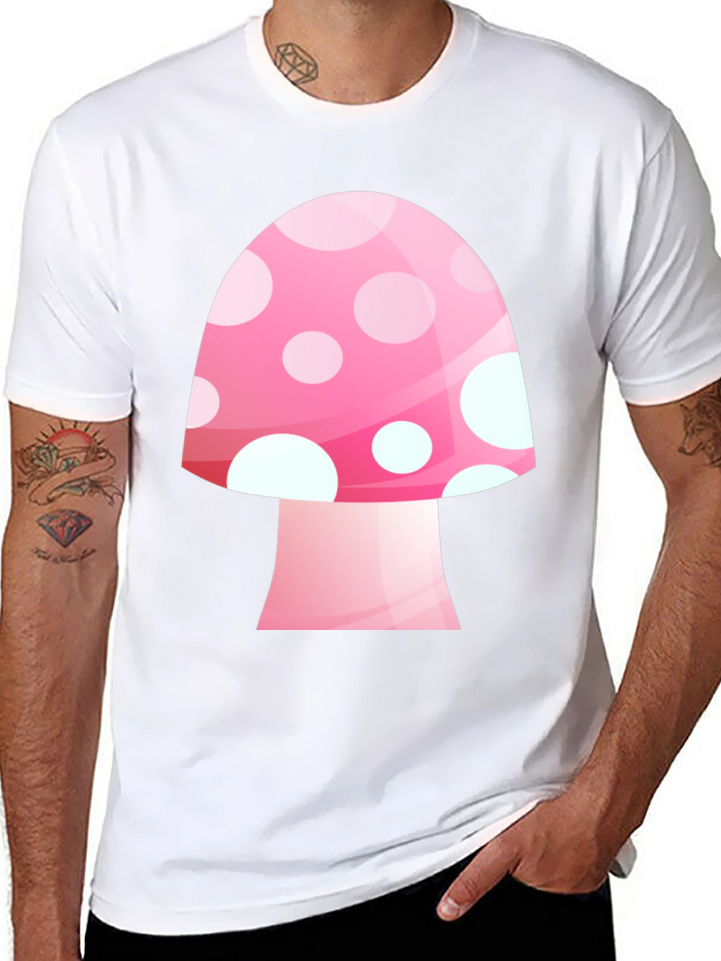 Mushroom Graphic Tee - Pink Funky Style