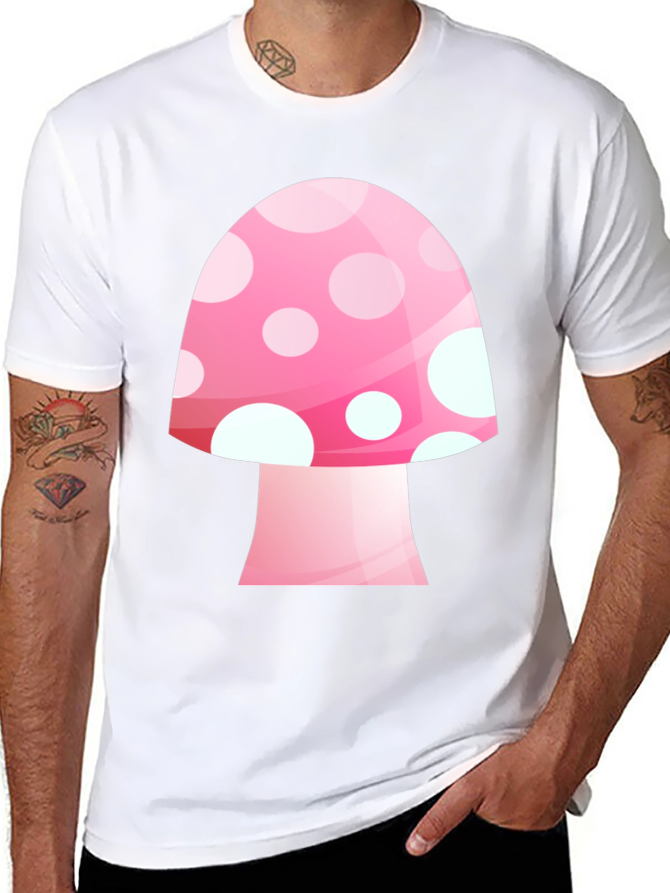 Mushroom Graphic Tee - Pink Funky Style