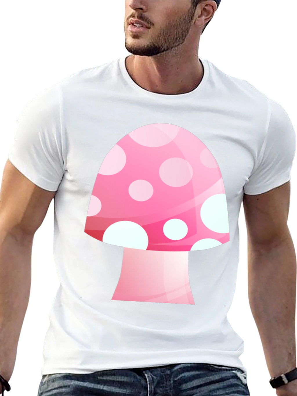 Mushroom Graphic Tee - Pink Funky Style