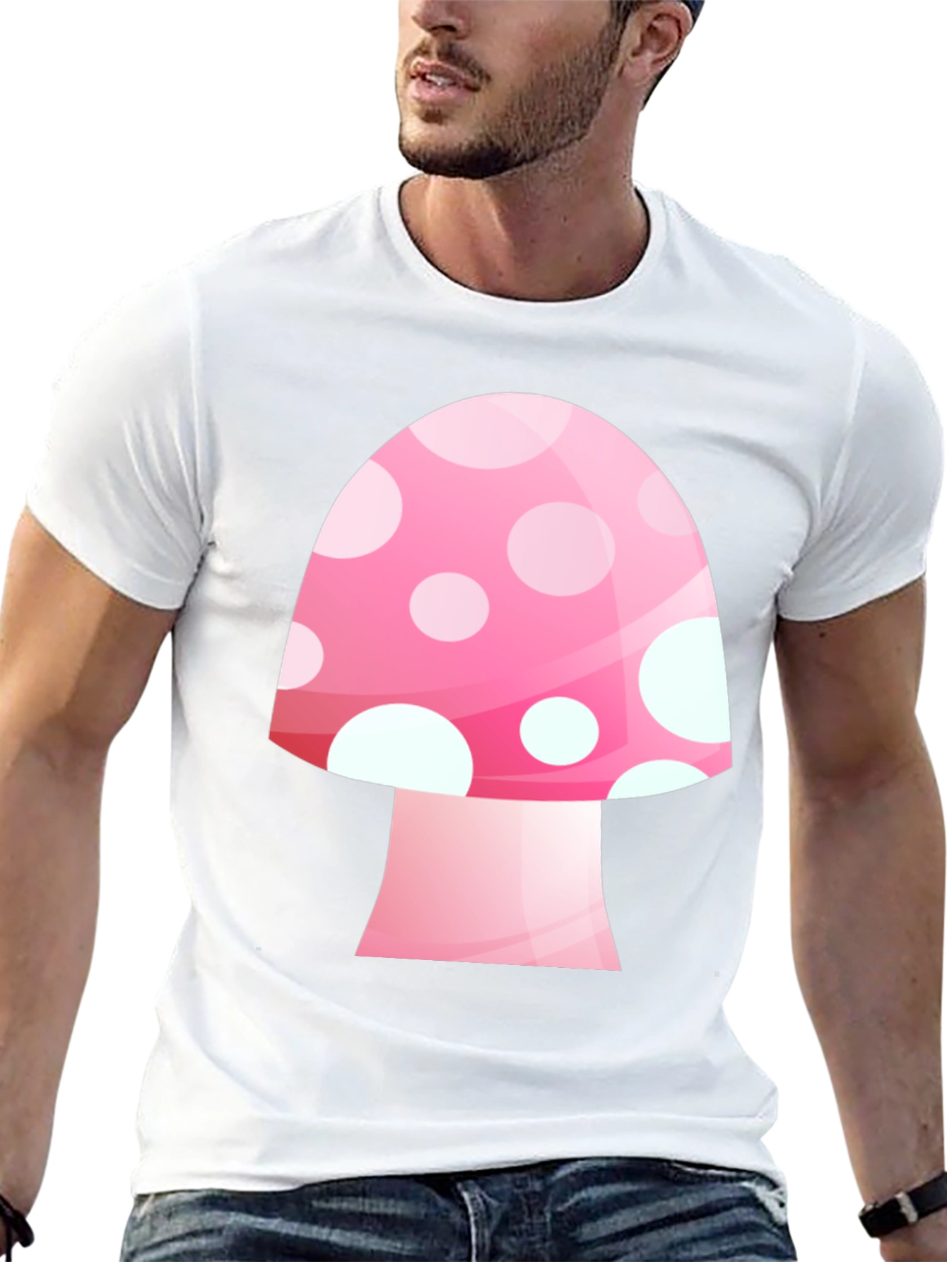 Mushroom Graphic Tee - Pink Funky Style
