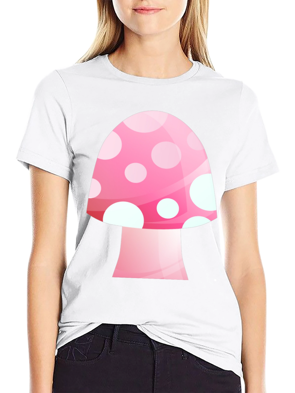 Mushroom Graphic Tee - Pink Funky Style