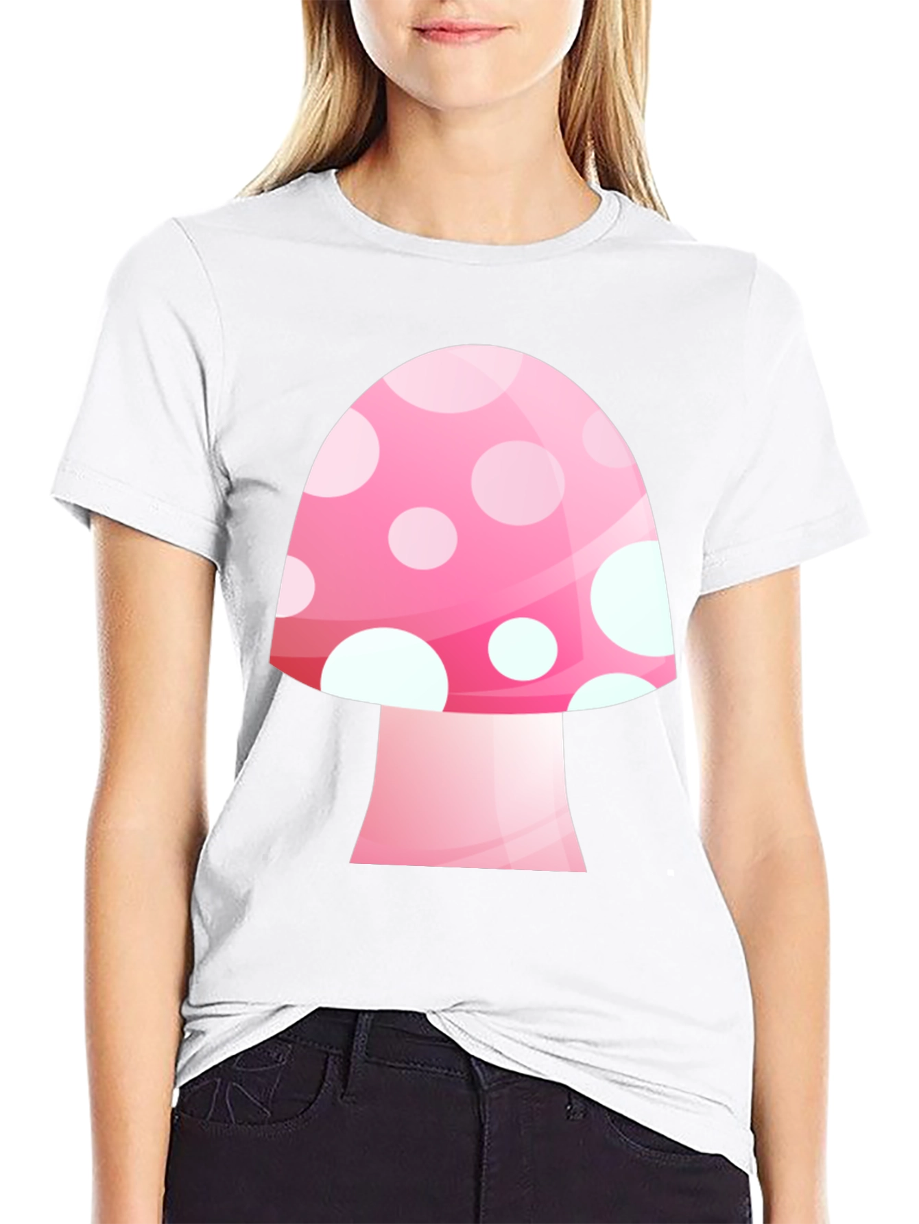 Mushroom Graphic Tee - Pink Funky Style