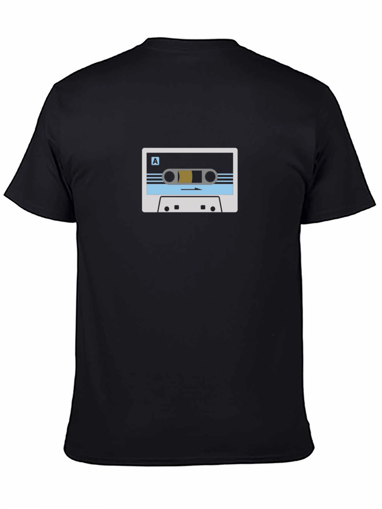 Retro Mixtape Graphic Tee - Black Cotton Blend T-Shirt
