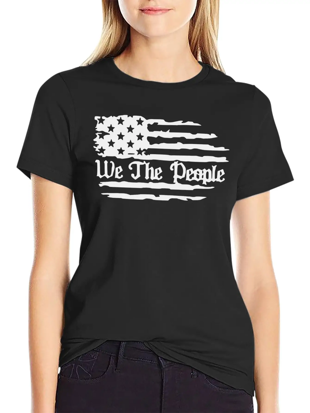 We The People American Flag Unisex Short Sleeve Soft Cotton T-Shirt – Casual Everyday Wear