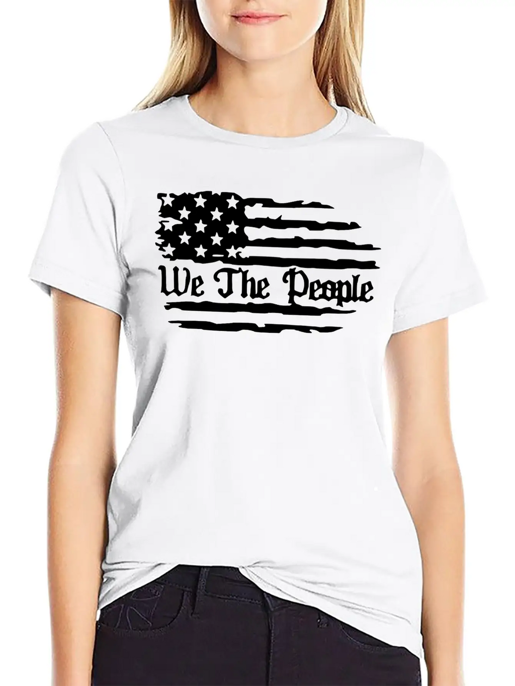 We The People American Flag Unisex Short Sleeve Soft Cotton T-Shirt – Casual Everyday Wear