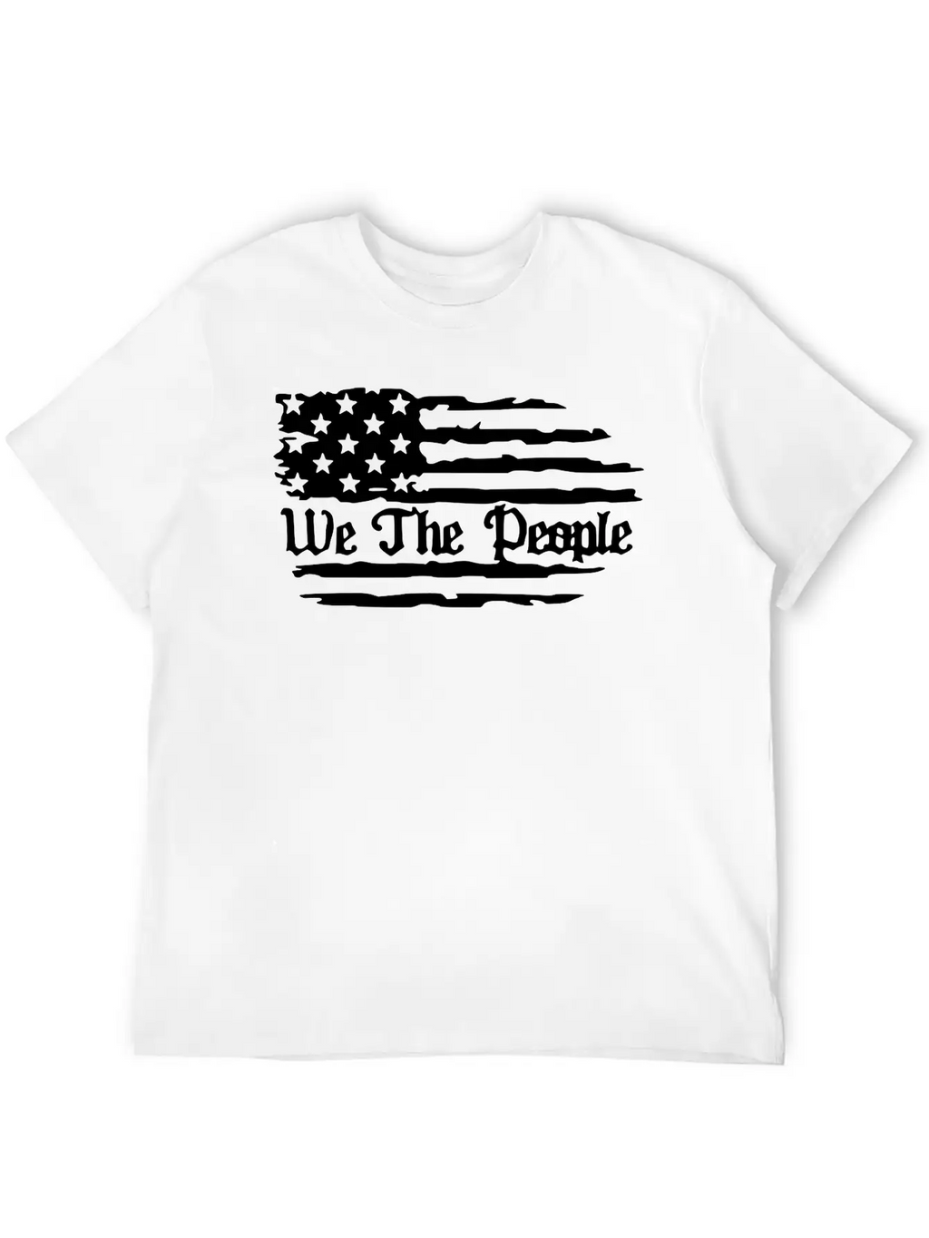 We The People American Flag Unisex Short Sleeve Soft Cotton T-Shirt – Casual Everyday Wear