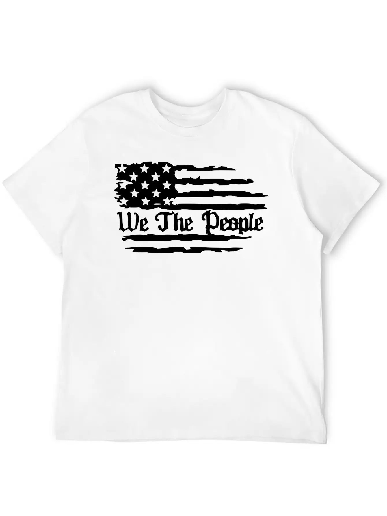 We The People American Flag Unisex Short Sleeve Soft Cotton T-Shirt – Casual Everyday Wear