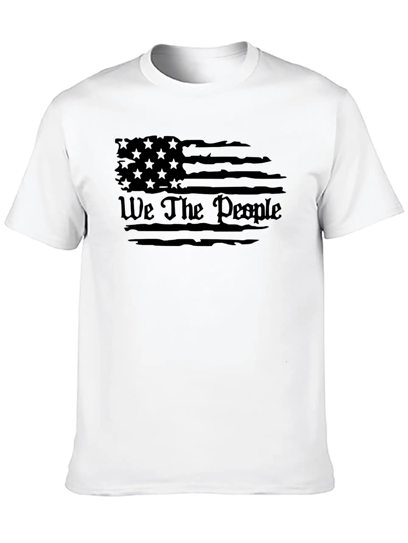 We The People American Flag Unisex Short Sleeve Soft Cotton T-Shirt – Casual Everyday Wear