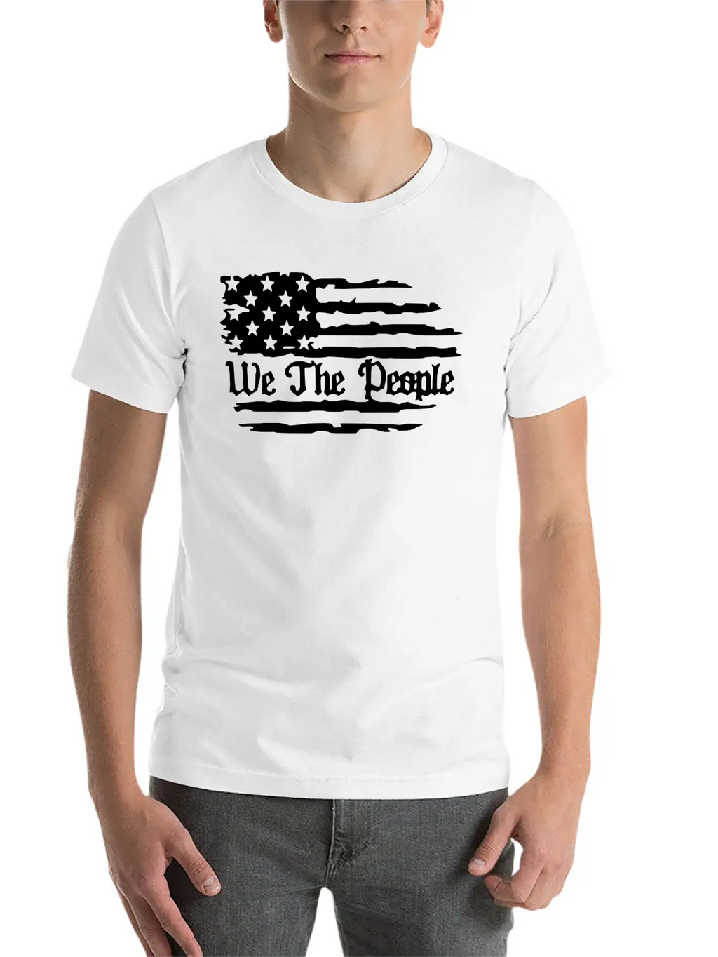 We The People American Flag Unisex Short Sleeve Soft Cotton T-Shirt – Casual Everyday Wear