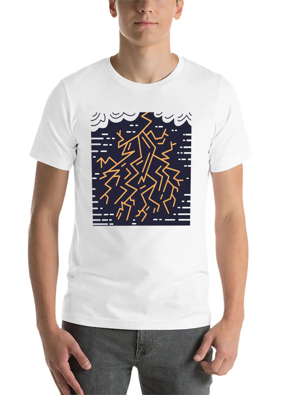 Weather Lightning Storm Breathable Soft Cotton T-Shirt – Timeless Casual Look