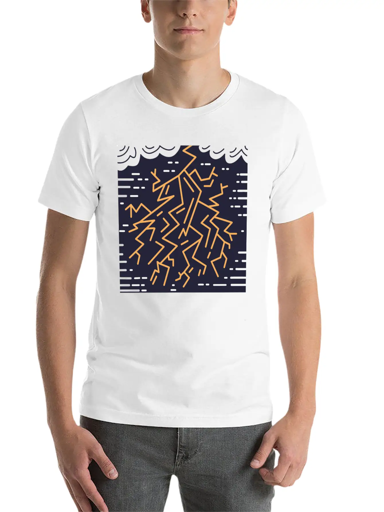 Weather Lightning Storm Breathable Soft Cotton T-Shirt – Timeless Casual Look