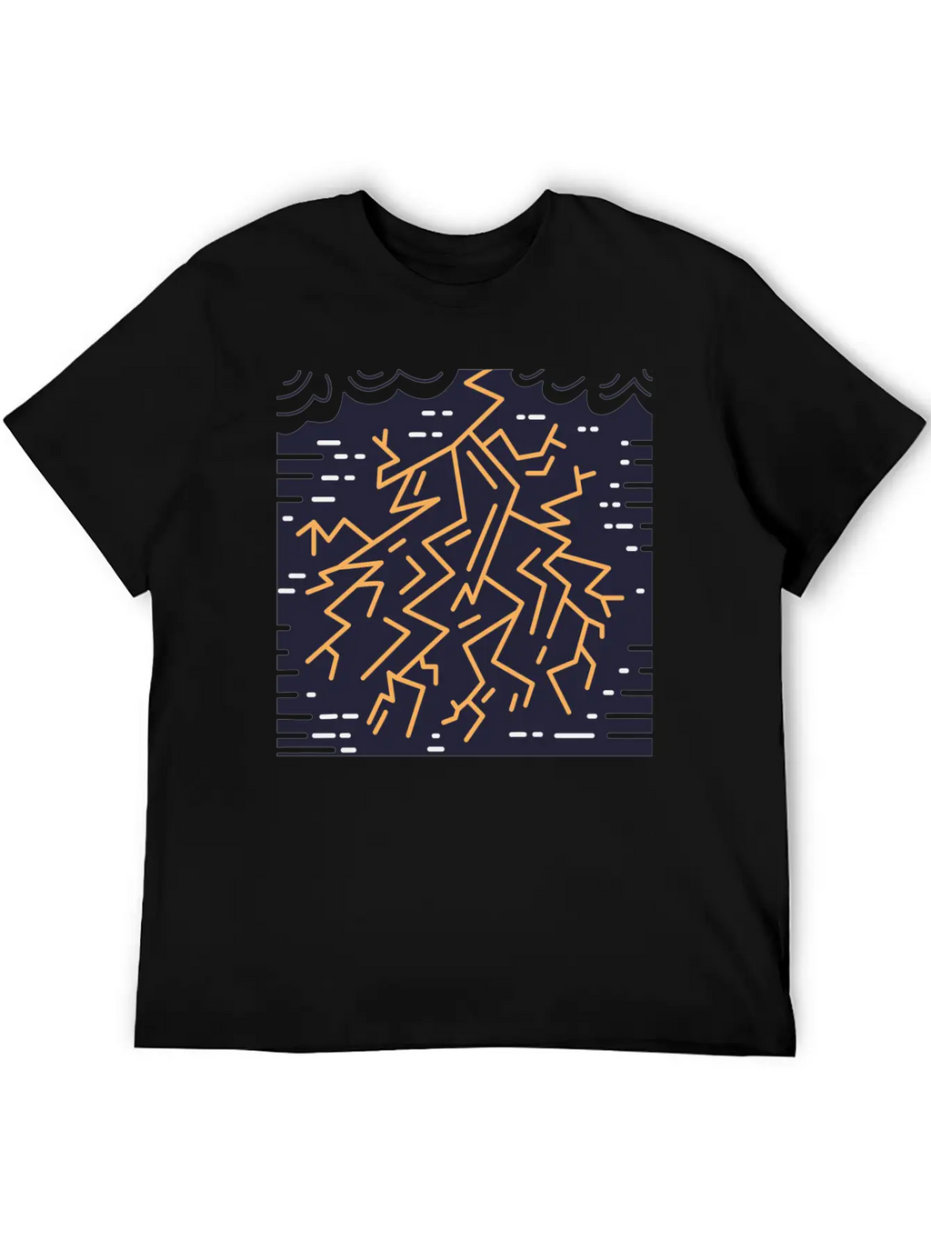 Weather Lightning Storm Breathable Soft Cotton T-Shirt – Timeless Casual Look