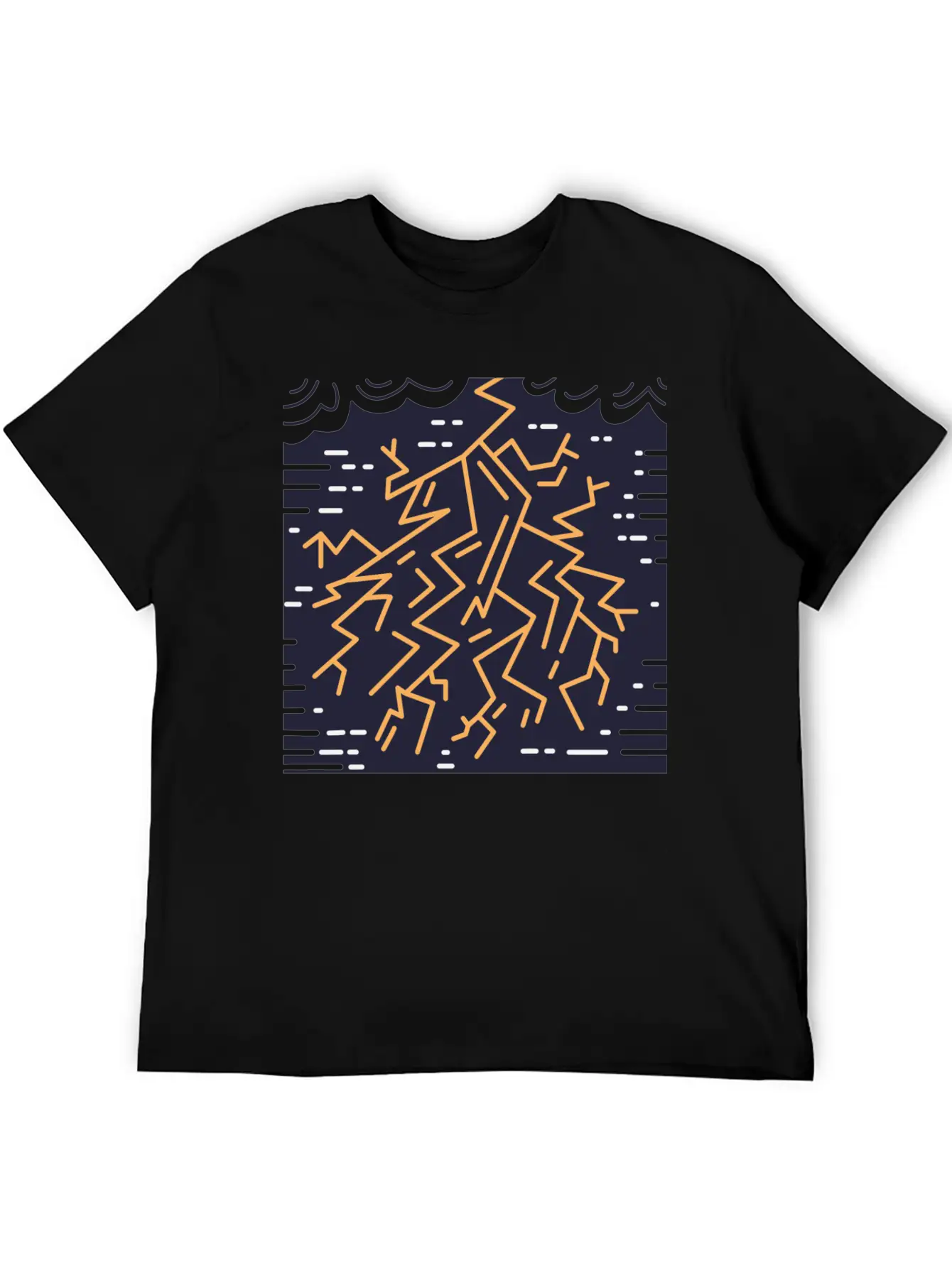 Weather Lightning Storm Breathable Soft Cotton T-Shirt – Timeless Casual Look