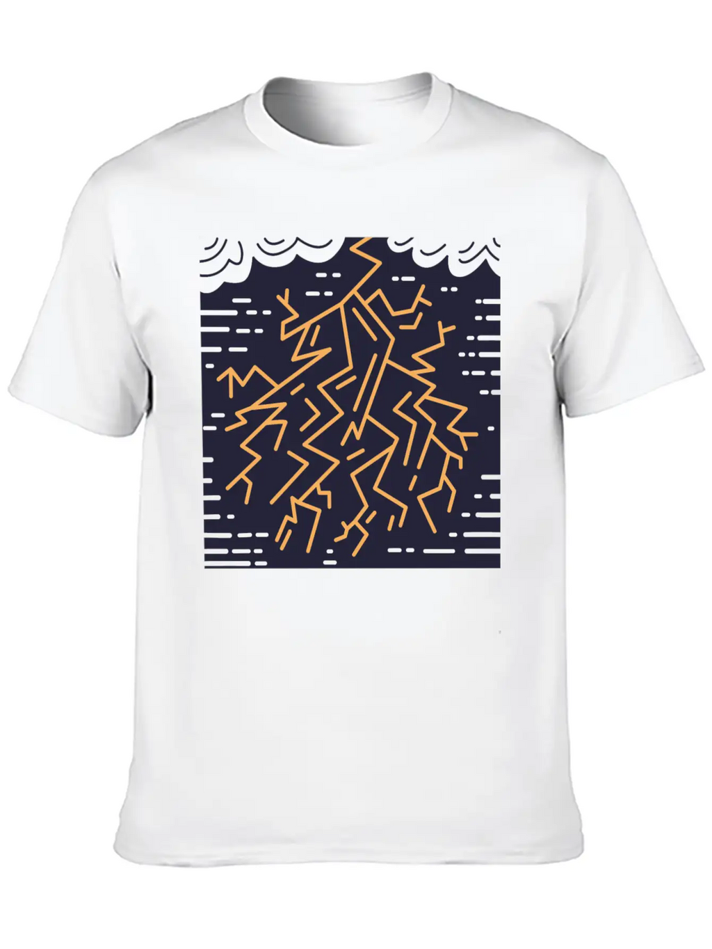 Weather Lightning Storm Breathable Soft Cotton T-Shirt – Timeless Casual Look