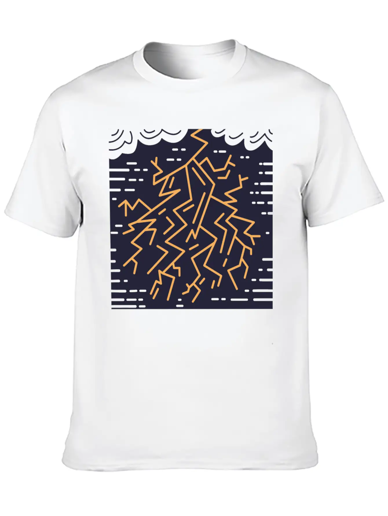Weather Lightning Storm Breathable Soft Cotton T-Shirt – Timeless Casual Look