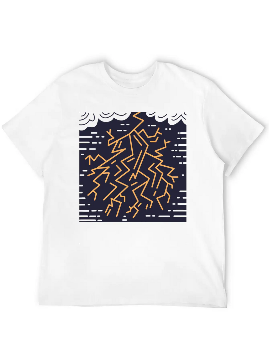 Weather Lightning Storm Breathable Soft Cotton T-Shirt – Timeless Casual Look