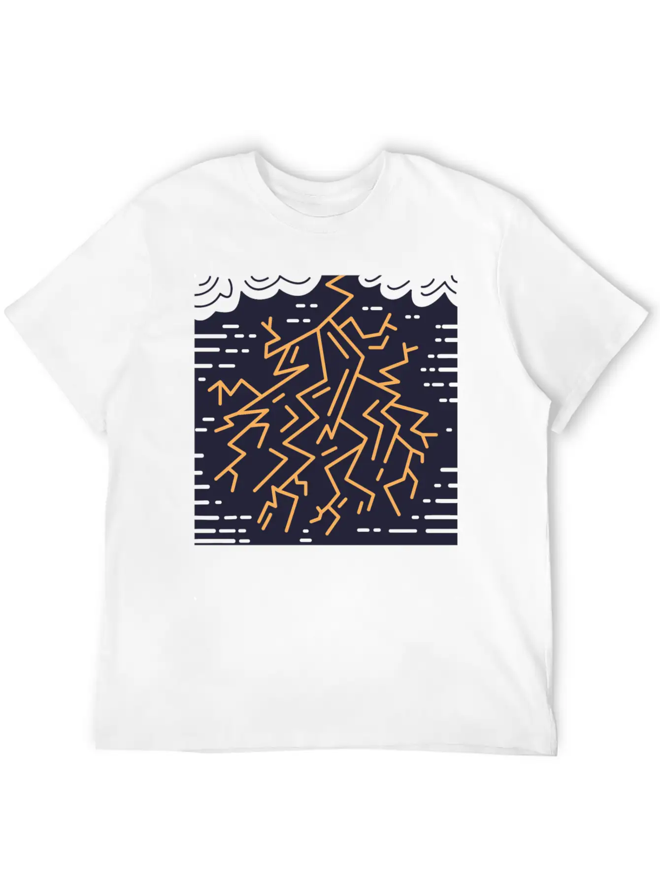 Weather Lightning Storm Breathable Soft Cotton T-Shirt – Timeless Casual Look