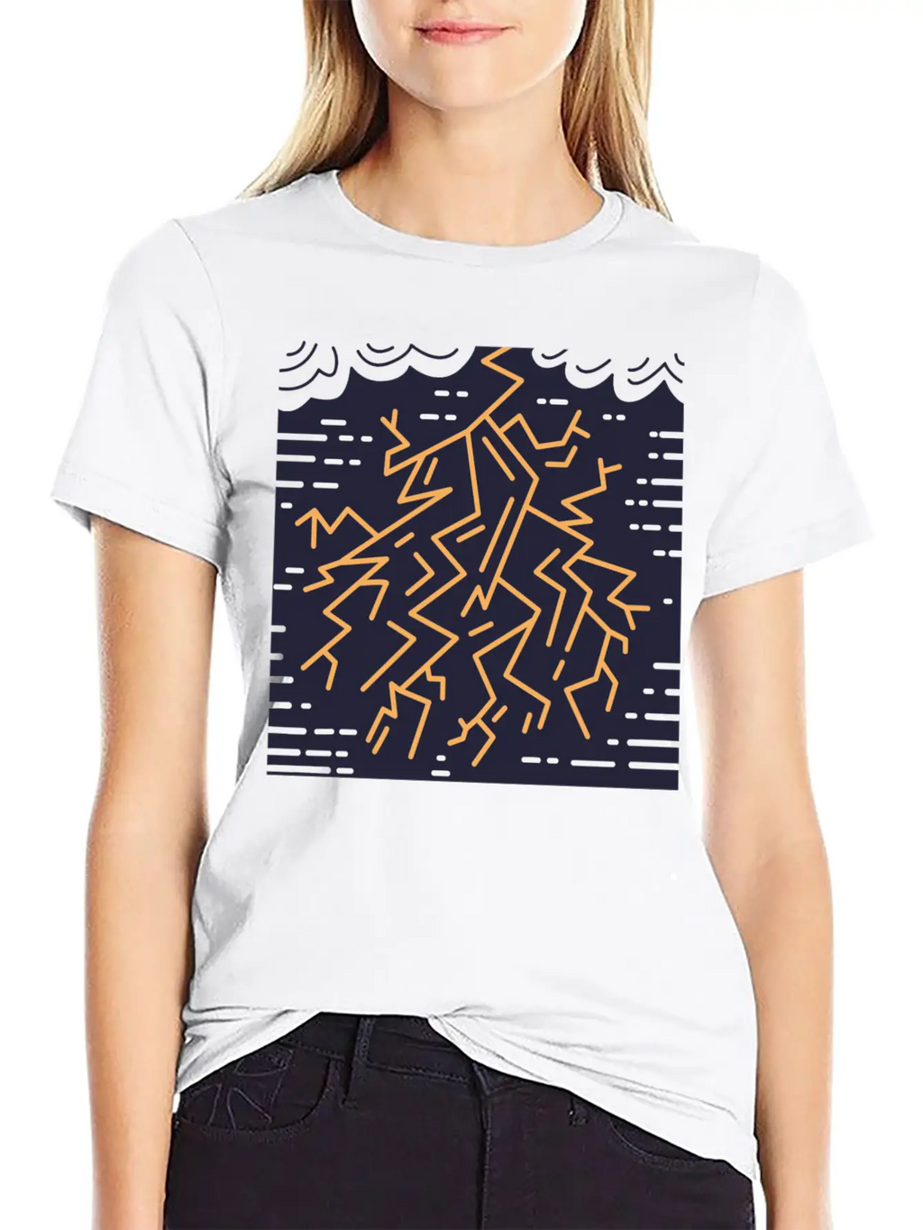 Weather Lightning Storm Breathable Soft Cotton T-Shirt – Timeless Casual Look