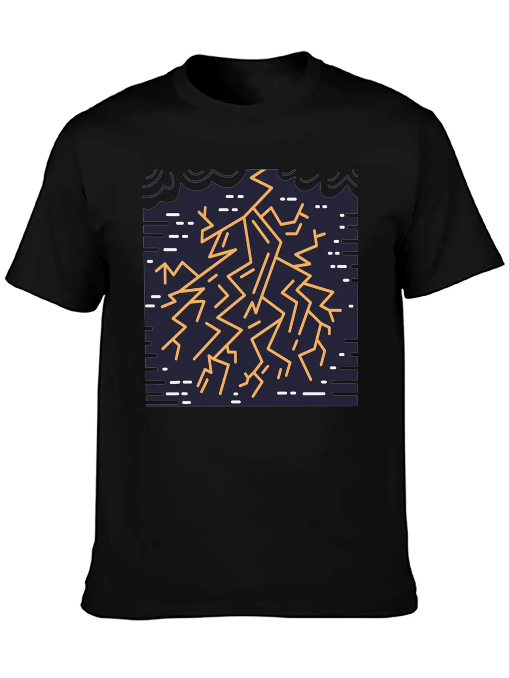 Weather Lightning Storm Breathable Soft Cotton T-Shirt – Timeless Casual Look