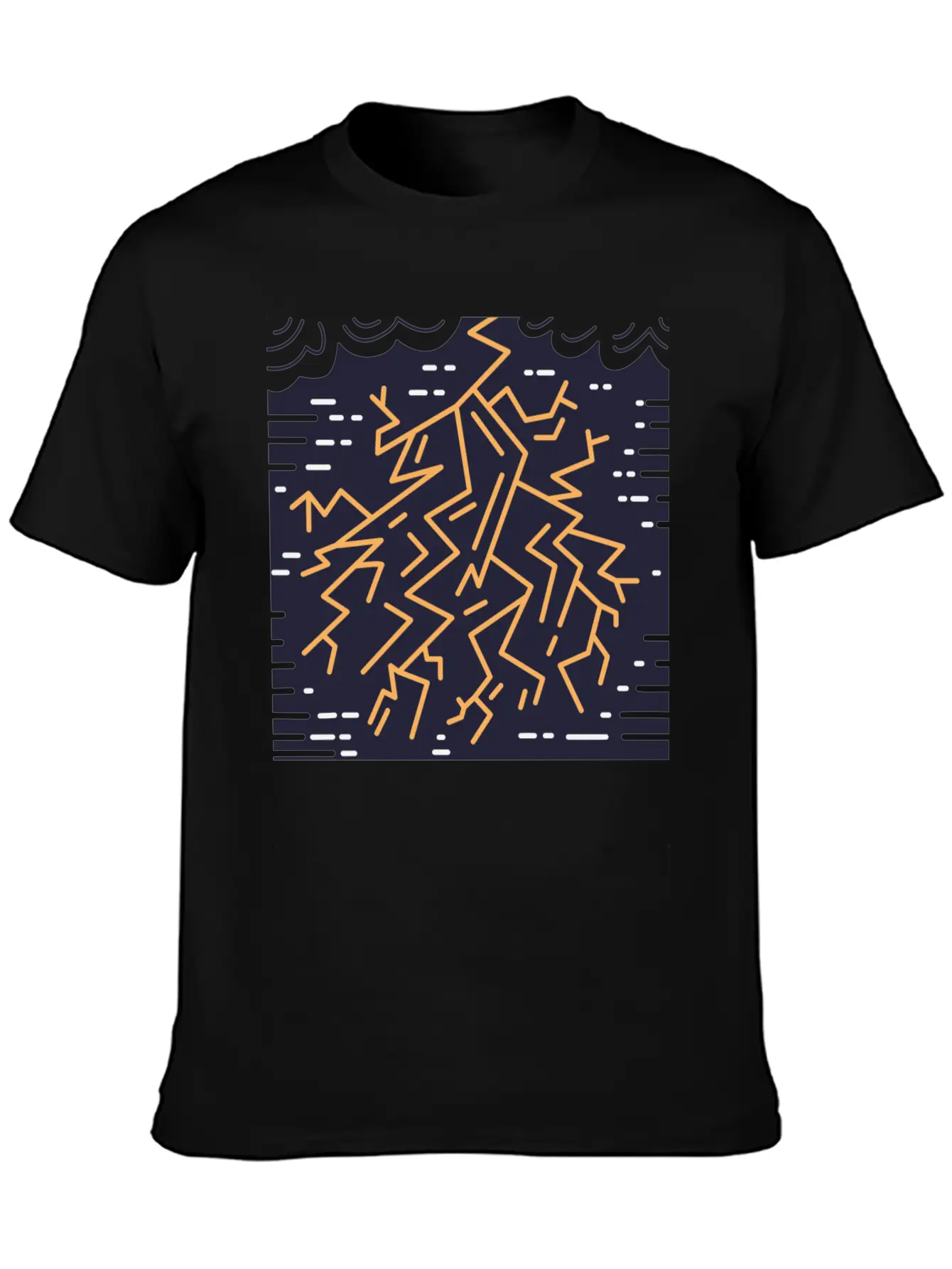 Weather Lightning Storm Breathable Soft Cotton T-Shirt – Timeless Casual Look