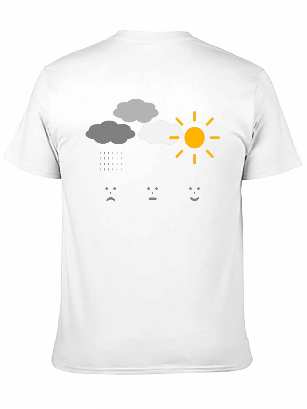 Weather Moods Feelings Rain Clouds Sunshine Faces Casual Graphic T-Shirt – Simple And Comfortable Daily Wear