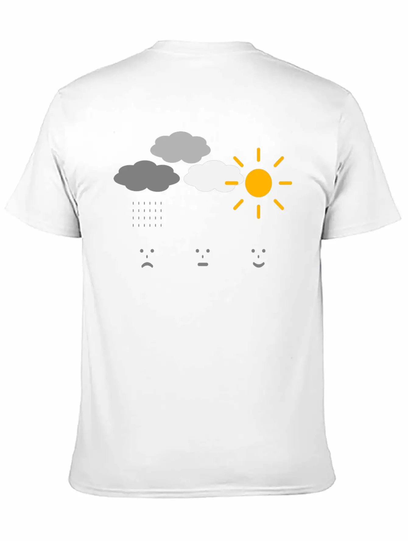Weather Moods Feelings Rain Clouds Sunshine Faces Casual Graphic T-Shirt – Simple And Comfortable Daily Wear