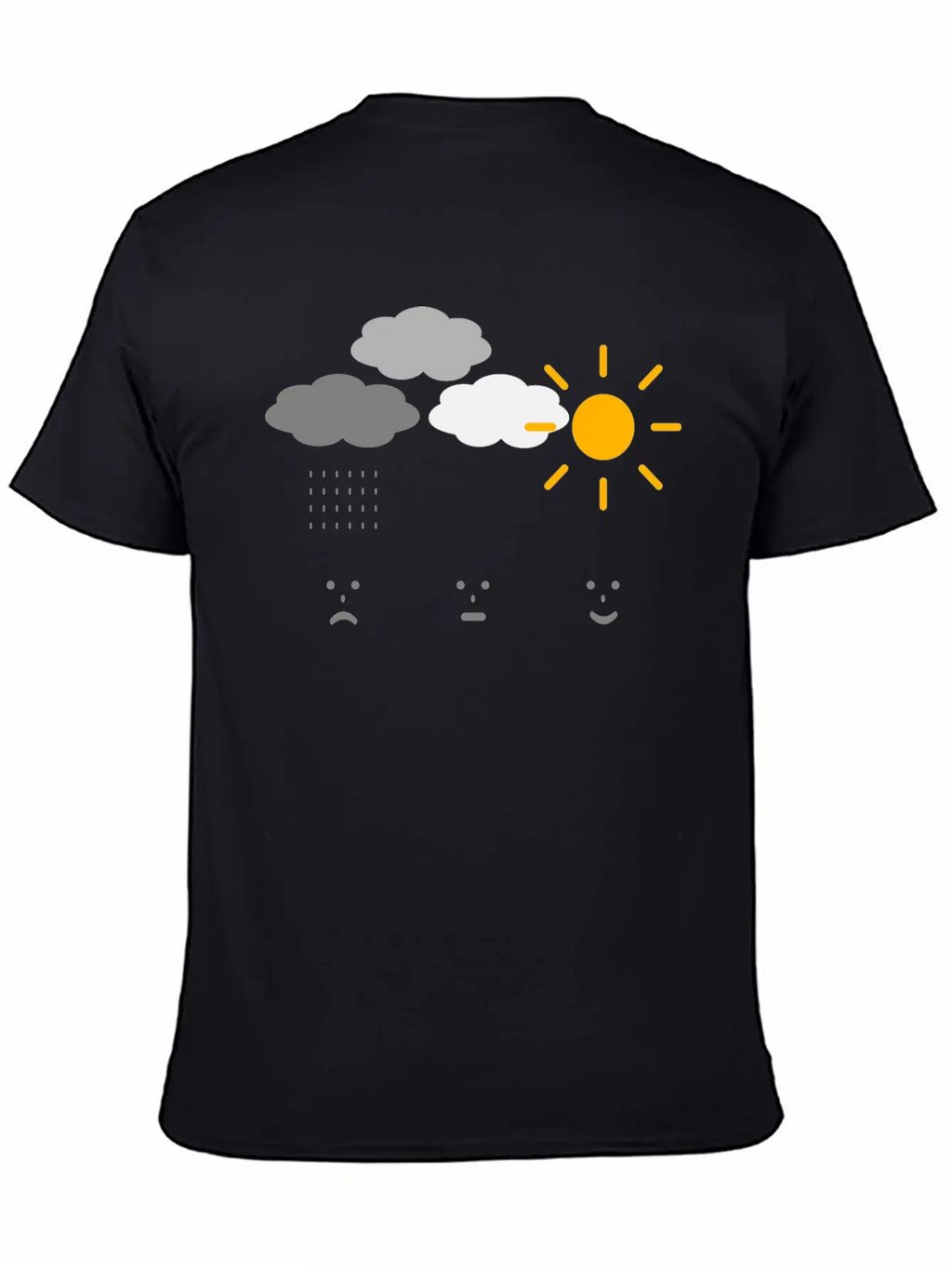 Weather Moods Feelings Rain Clouds Sunshine Faces Casual Graphic T-Shirt – Simple And Comfortable Daily Wear
