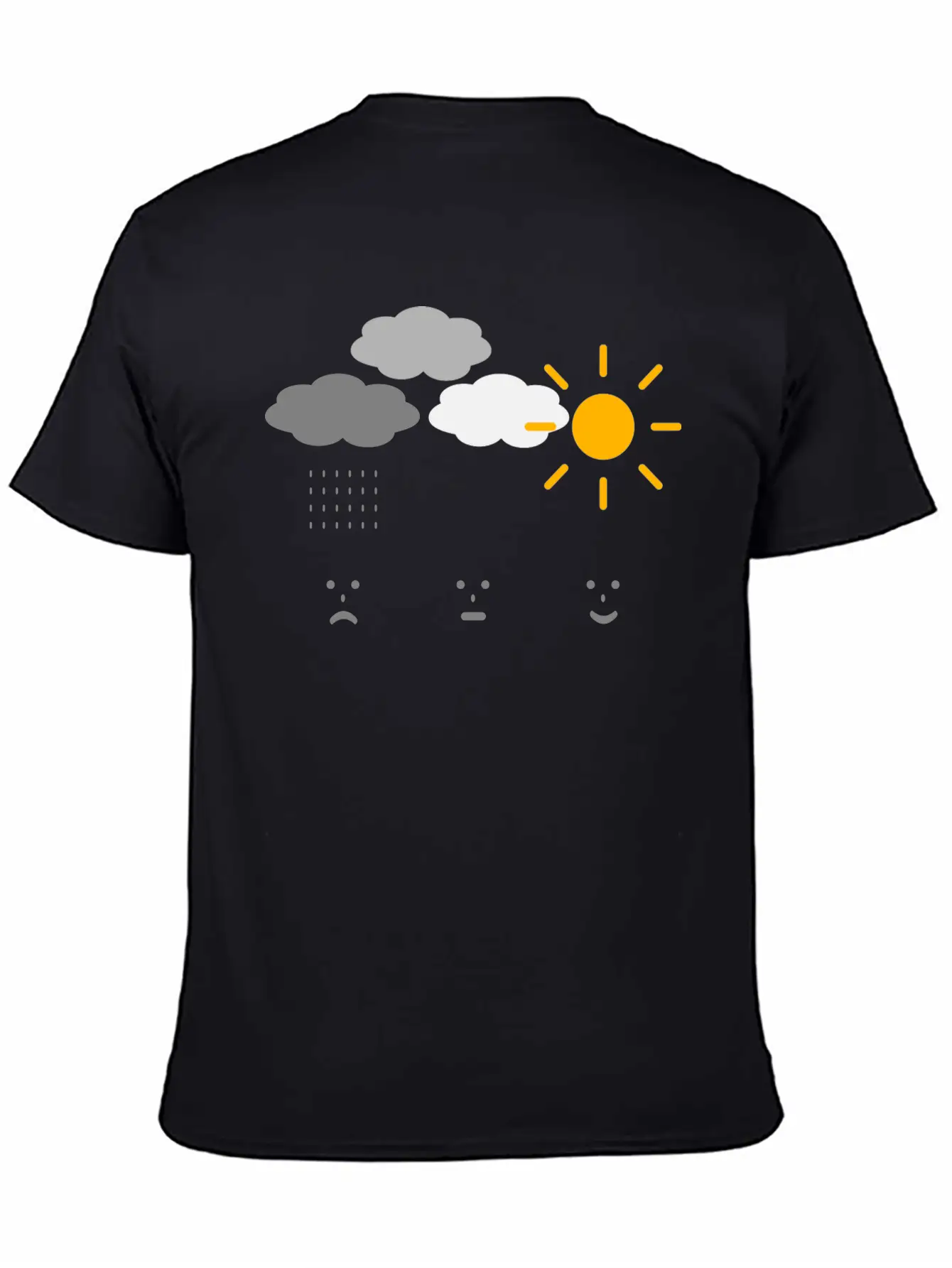 Weather Moods Feelings Rain Clouds Sunshine Faces Casual Graphic T-Shirt – Simple And Comfortable Daily Wear