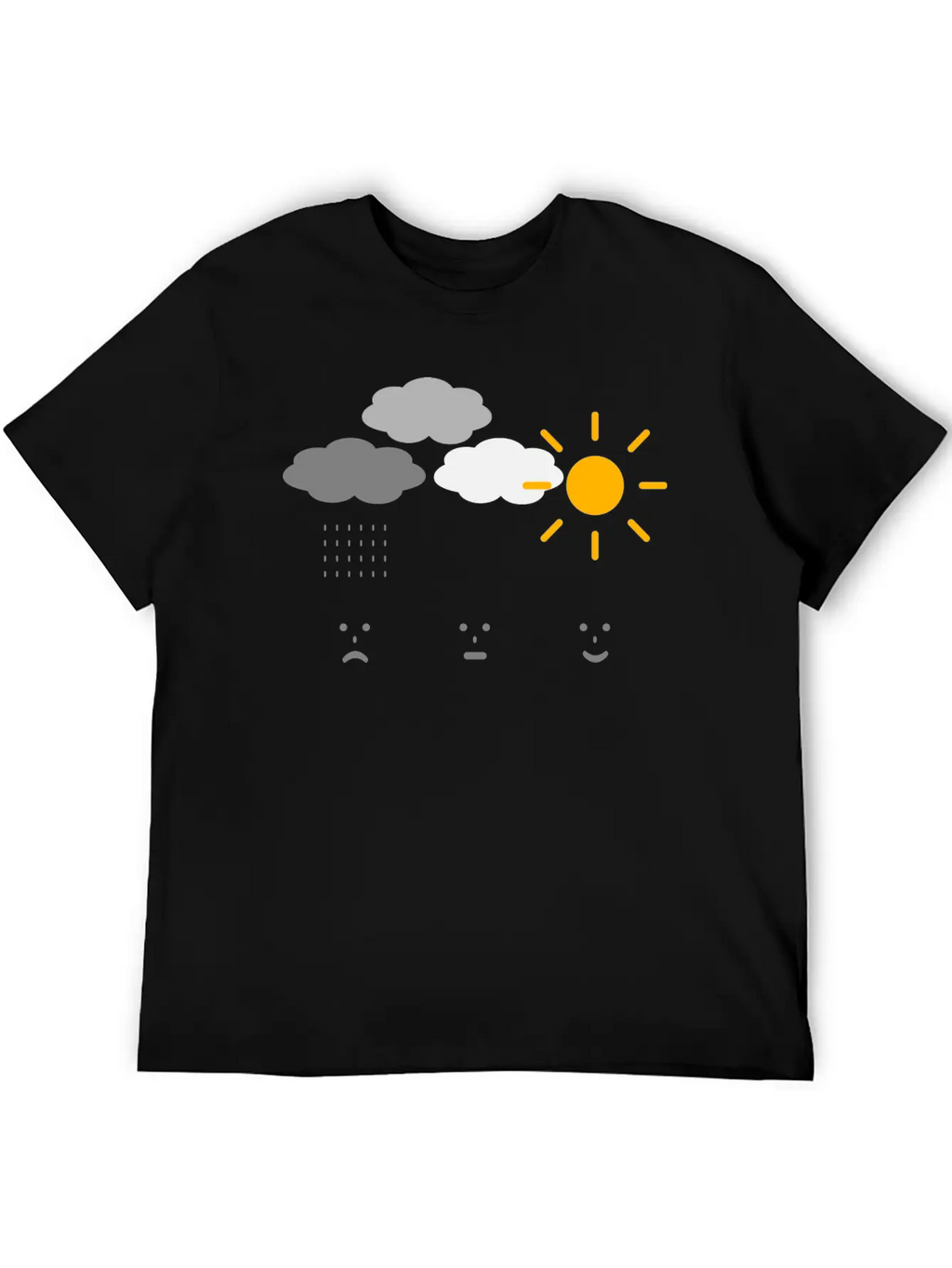 Weather Moods Feelings Rain Clouds Sunshine Faces Casual Graphic T-Shirt – Simple And Comfortable Daily Wear