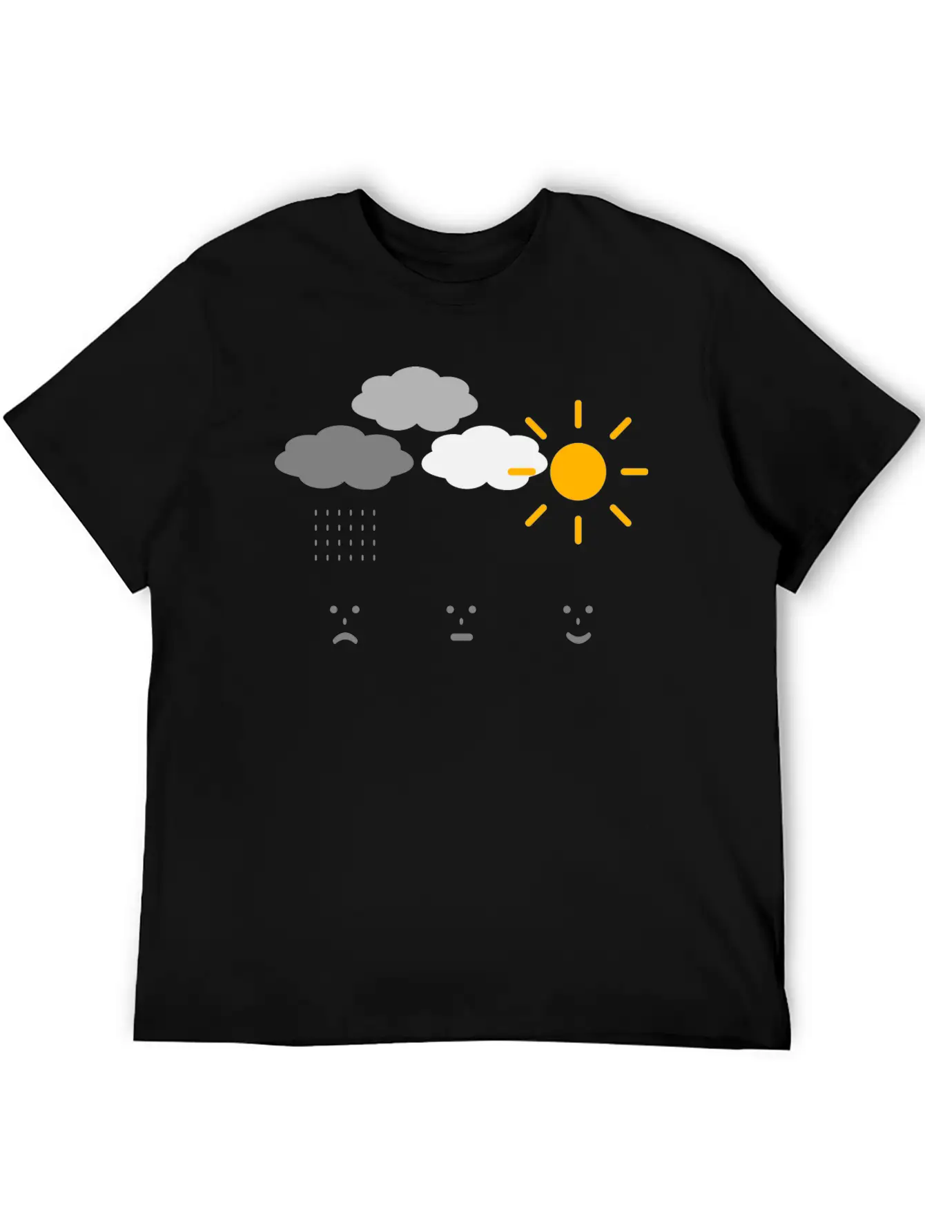 Weather Moods Feelings Rain Clouds Sunshine Faces Casual Graphic T-Shirt – Simple And Comfortable Daily Wear