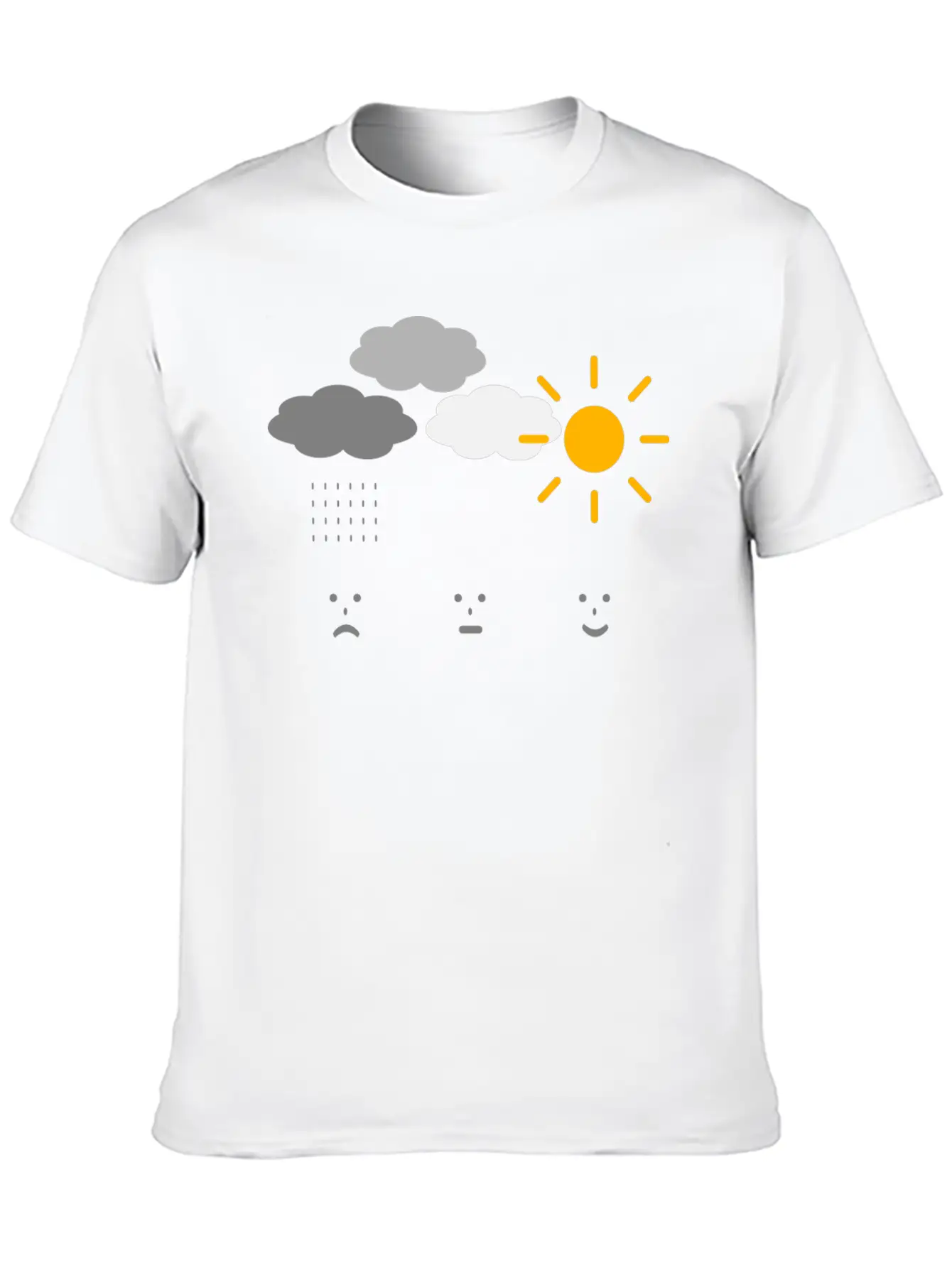 Weather Moods Feelings Rain Clouds Sunshine Faces Casual Graphic T-Shirt – Simple And Comfortable Daily Wear
