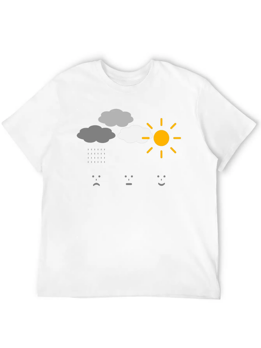 Weather Moods Feelings Rain Clouds Sunshine Faces Casual Graphic T-Shirt – Simple And Comfortable Daily Wear