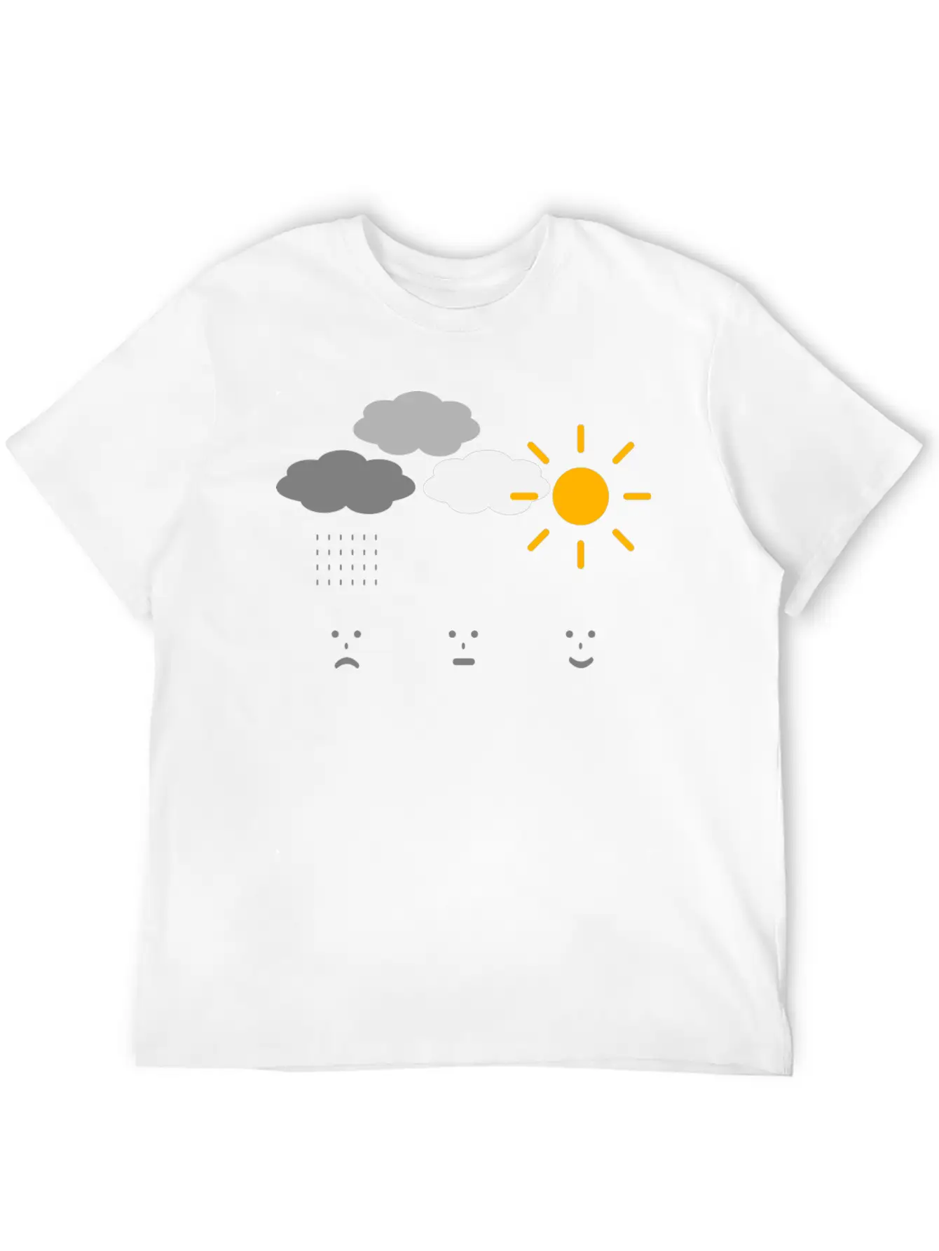 Weather Moods Feelings Rain Clouds Sunshine Faces Casual Graphic T-Shirt – Simple And Comfortable Daily Wear