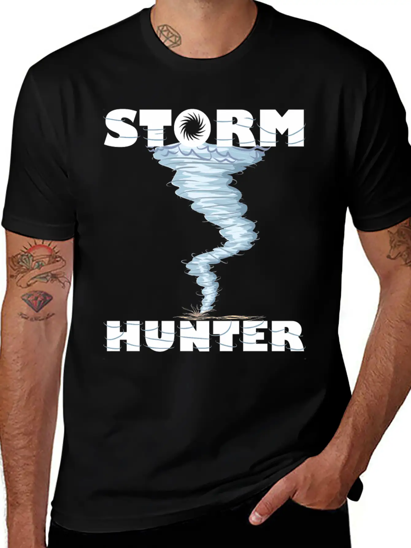 Weather Tornado Whirlwind Storm Hunter Cool Design Unisex Casual T-Shirt – Clean Design For Daily Comfort