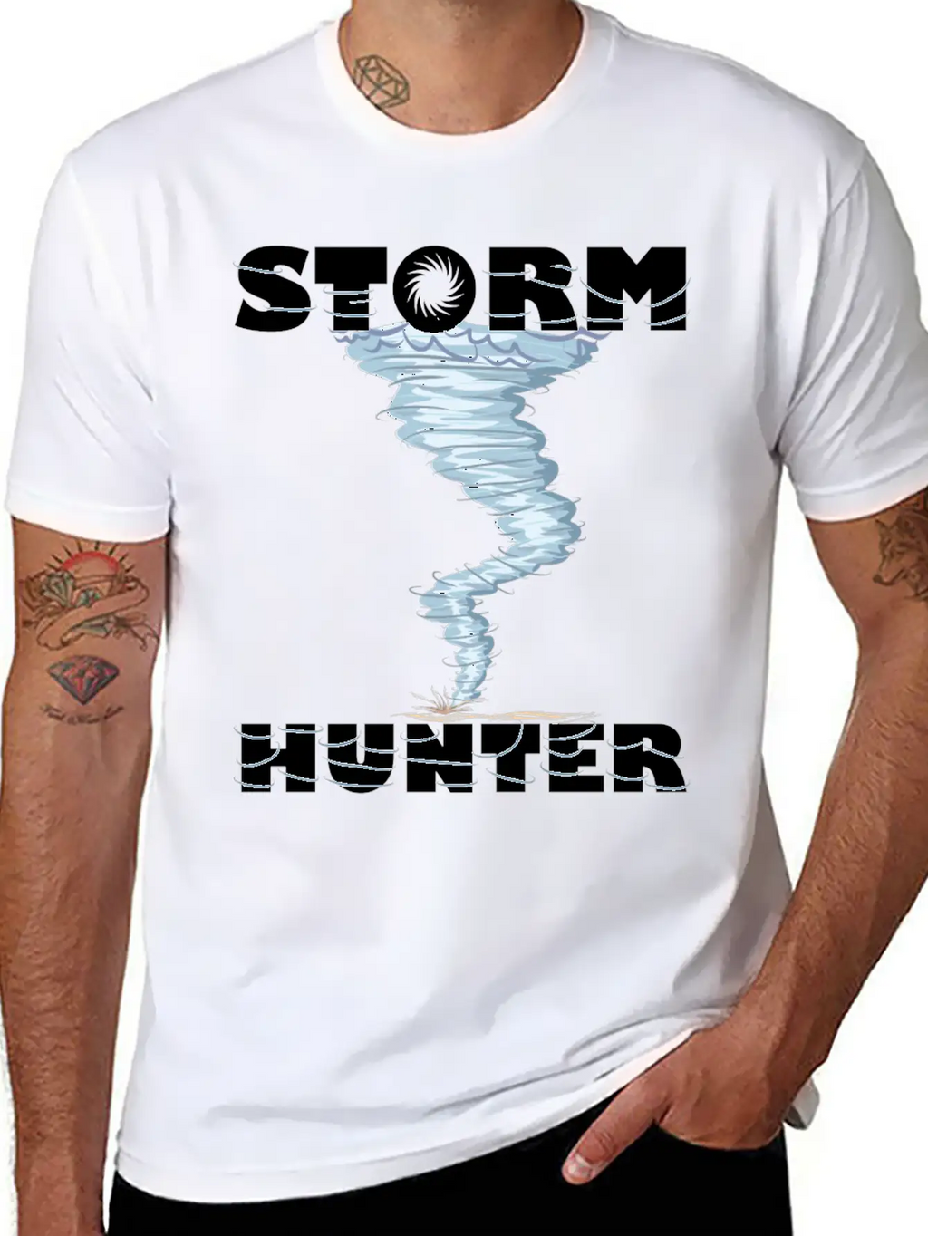 Weather Tornado Whirlwind Storm Hunter Cool Design Unisex Casual T-Shirt – Clean Design For Daily Comfort