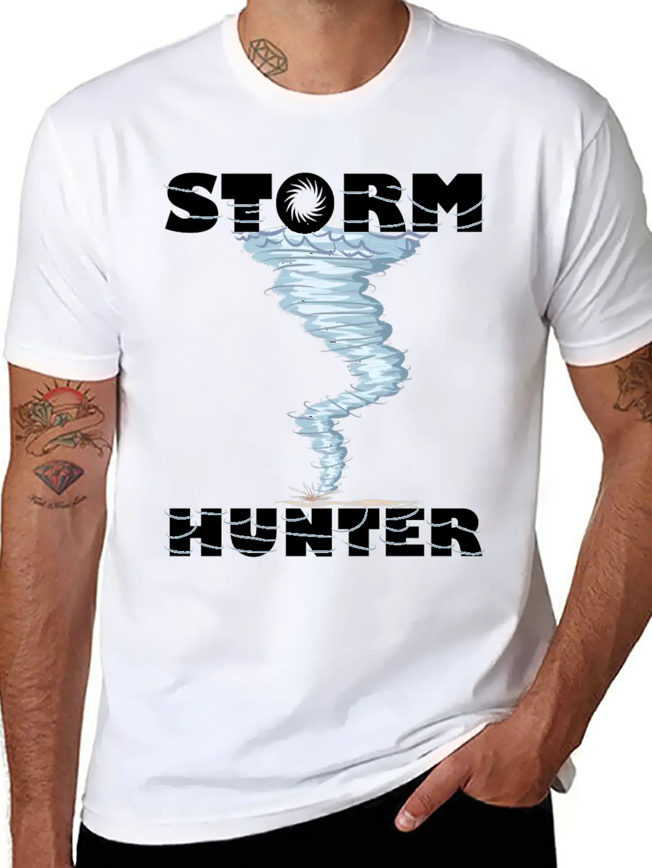 Weather Tornado Whirlwind Storm Hunter Cool Design Unisex Casual T-Shirt – Clean Design For Daily Comfort