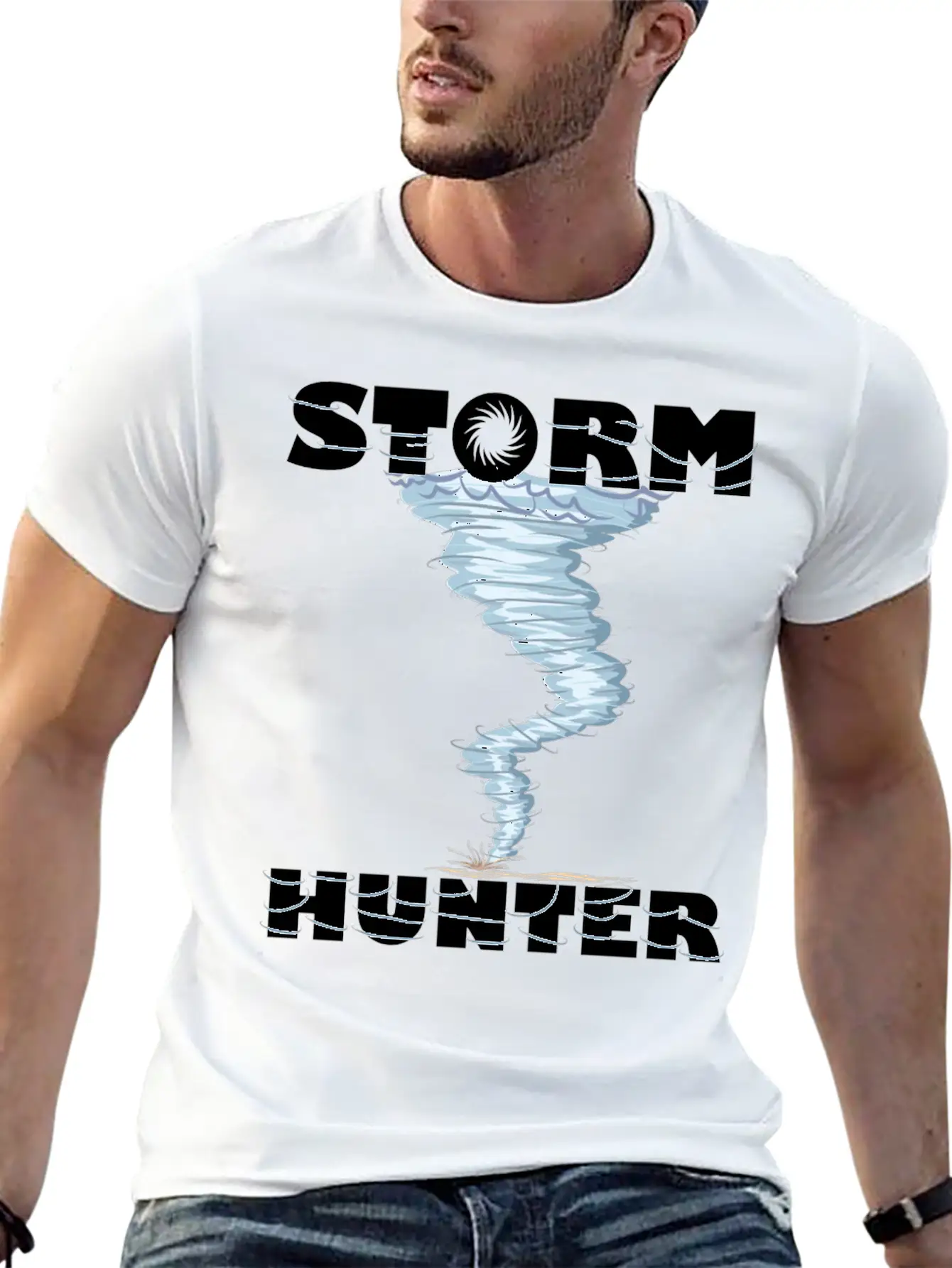 Weather Tornado Whirlwind Storm Hunter Cool Design Unisex Casual T-Shirt – Clean Design For Daily Comfort