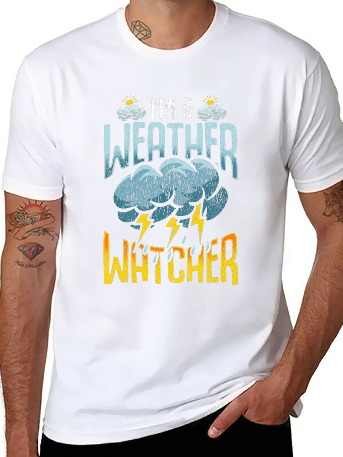 Weather Watcher Humor Funny Meteorology Profession Casual Graphic T-Shirt – Simple And Comfortable Daily Wear