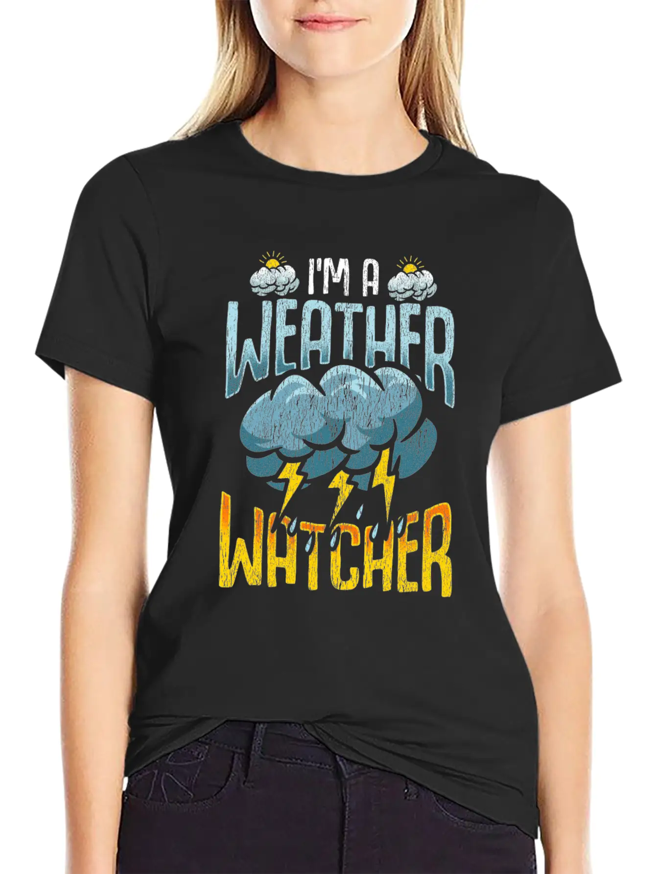 Weather Watcher Humor Funny Meteorology Profession Casual Graphic T-Shirt – Simple And Comfortable Daily Wear
