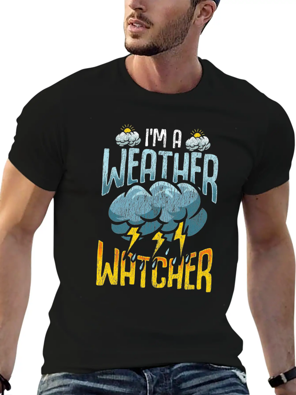 Weather Watcher Humor Funny Meteorology Profession Casual Graphic T-Shirt – Simple And Comfortable Daily Wear