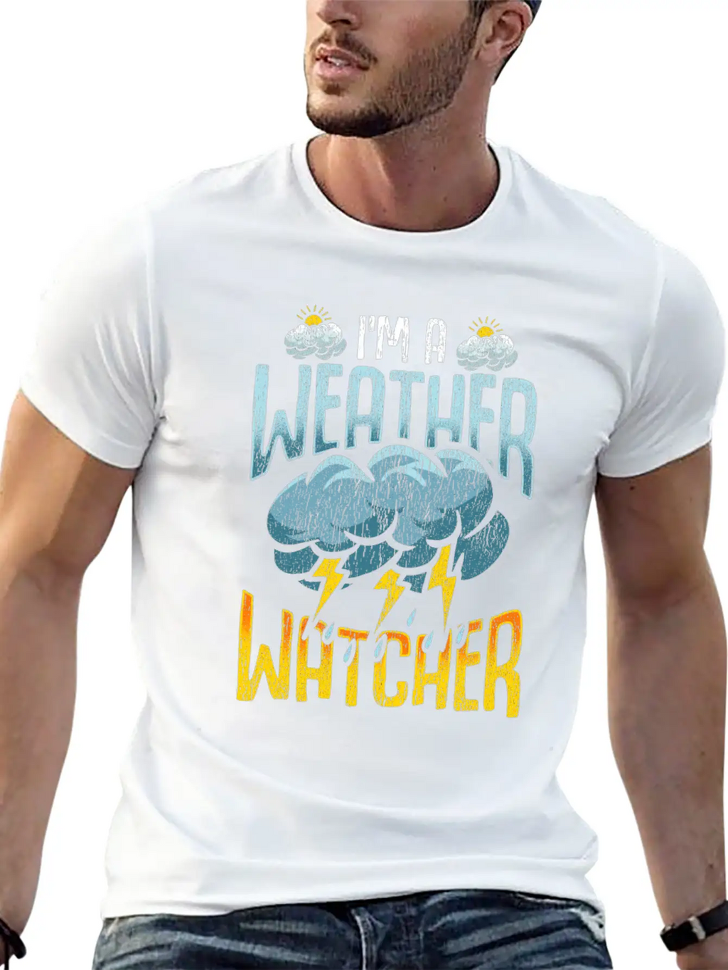 Weather Watcher Humor Funny Meteorology Profession Casual Graphic T-Shirt – Simple And Comfortable Daily Wear