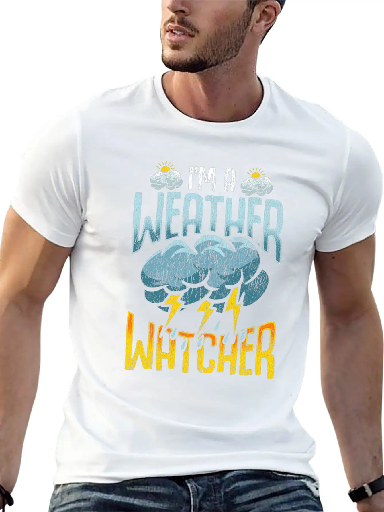 Weather Watcher Humor Funny Meteorology Profession Casual Graphic T-Shirt – Simple And Comfortable Daily Wear