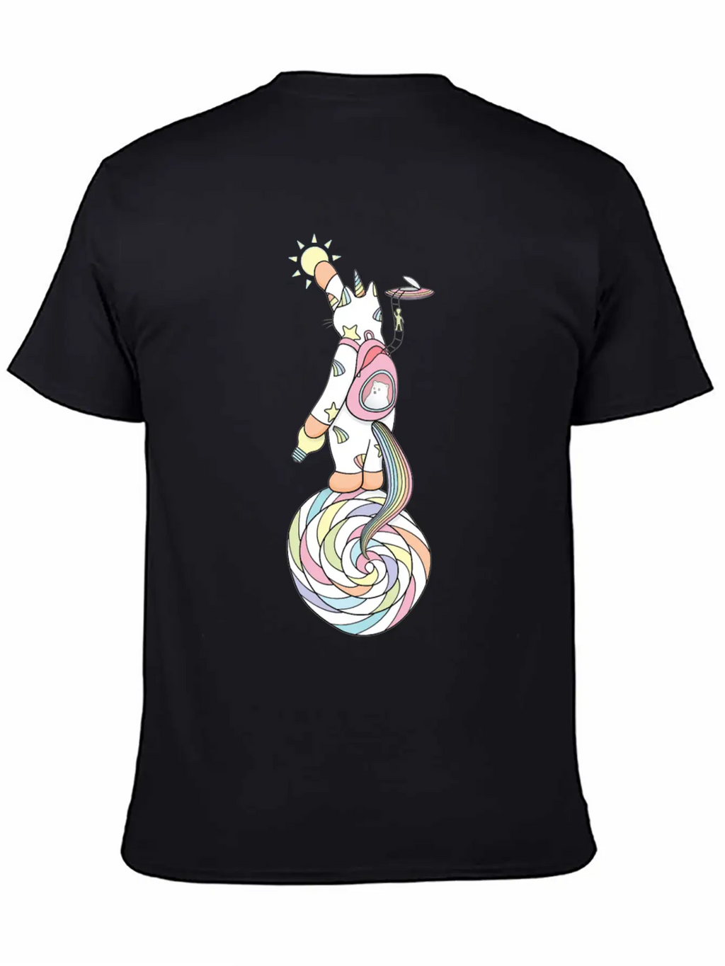 Weird Unicorn Cat Busy Maintaining The Universe Casual Graphic T-Shirt – Simple And Comfortable Daily Wear